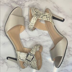 The Limited Penelope  Cream and Snakeskin Heels